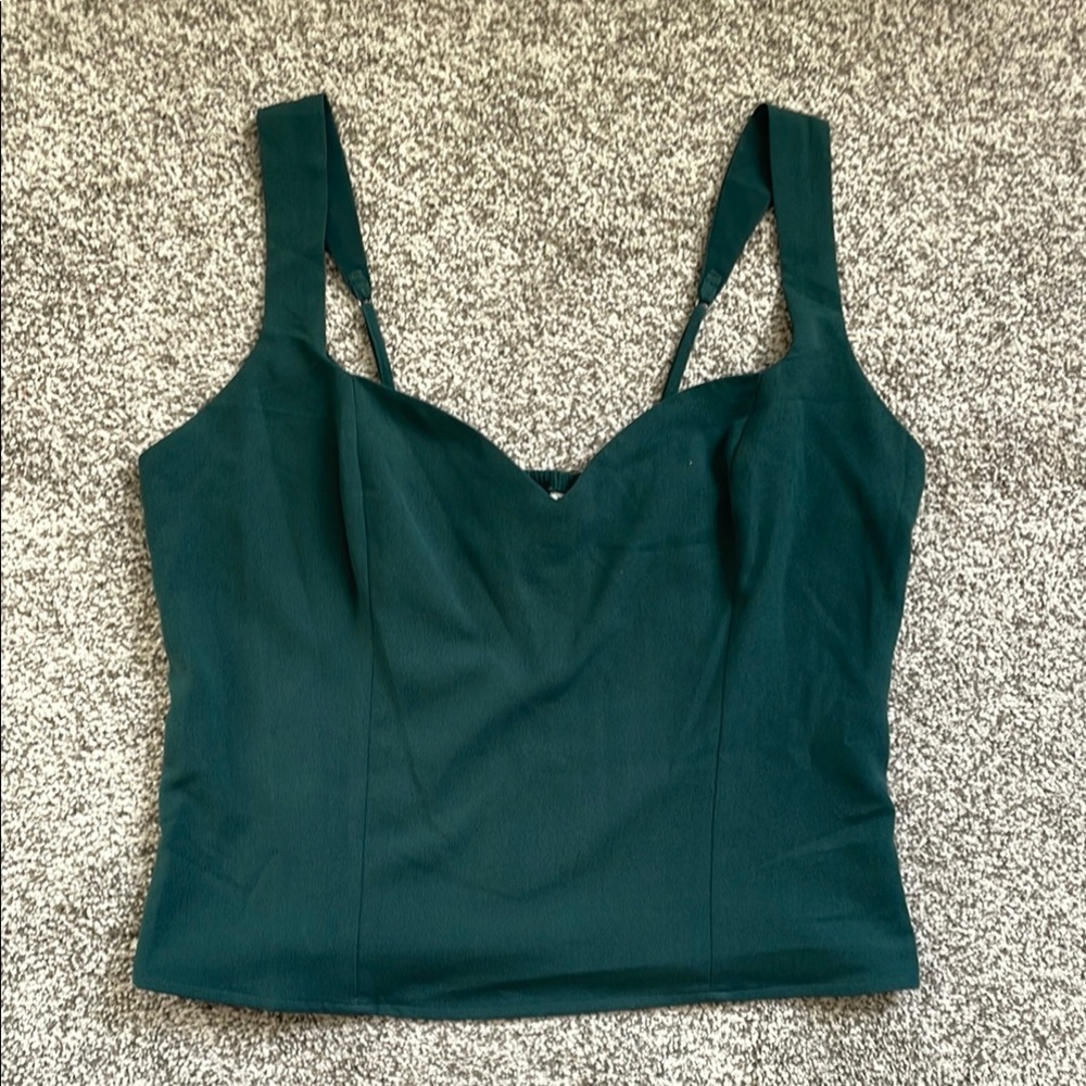 Elegant Green Structured Tank Top